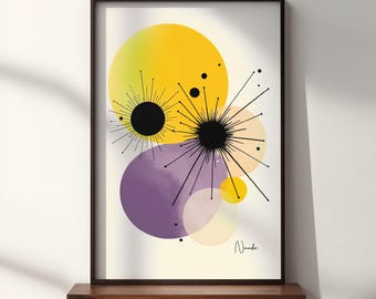 Atomic Bloom Art Print: Mid-Century Modern Wall Decor