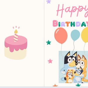 Bluey personalised birthday card
