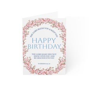 Jeu de cartes de voeux d'anniversaire chrétien | Messages encourageants, motif floral élégant, idéal pour les célébrations, cadeaux d'anniversaire, carte faite main