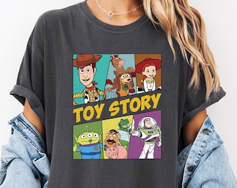 Comfortkleuren Shirt Disney Toy Story-personages, Toy Story cadeau-shirt, Disney T-shirt, Disney T-shirt, leuk Toy Story-shirt, Disney Family-T-shirt