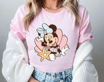 Camiseta retro de Minnie Mouse, camiseta vintage de Minnie, linda camiseta rosa de Mini Mouse, camiseta de viaje de Disney para chicas, camiseta de Minnie de Disneyland, camiseta de Disneyland