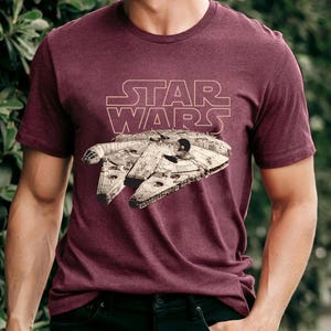 Camiseta vintage de Star Wars, camiseta de Star Wars Disneyland, camiseta retro de Disney Star Wars, camiseta del Halcón Milenario de Star Wars, camiseta Galaxys Edge