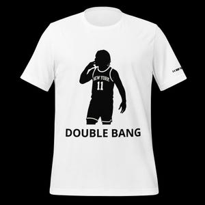 Double Bang Jalen Brunson Shirt – Black and White Silhouette – New York Knicks Fan Gift – Basketball Graphic T-Shirt – NBA Playoff Hype Tee