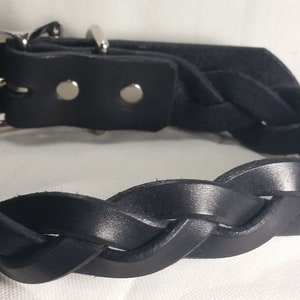 Braided Leather Dog Collar Hand Made From Full Grain Leather - Etsy