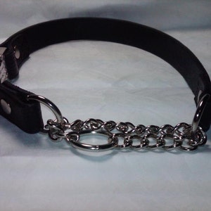 Leather Martingale Dog Collar with Side Release Snap Buckle image 2