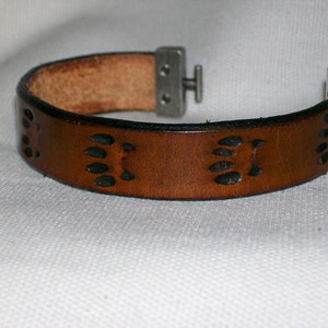 Paw Print Leather Bracelet image 1