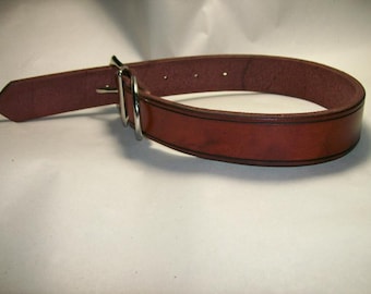 Heavy Duty Latigo Leather 1" Wide Dog Collar with Chicago Screws