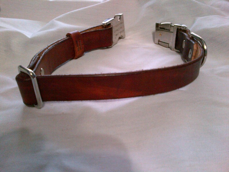 Adjustable Leather Dog Collar With Side Release Buckle Etsy