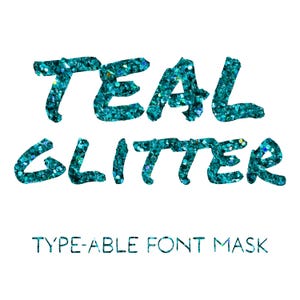Benutzerdefinierte Teal Glitter-Schrift: Typfähiger & bearbeitbarer Texteffekt