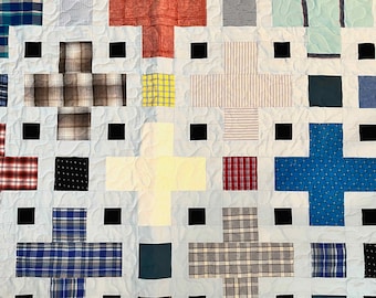 Memory Quilt made from dad's button down shirts - Deposit