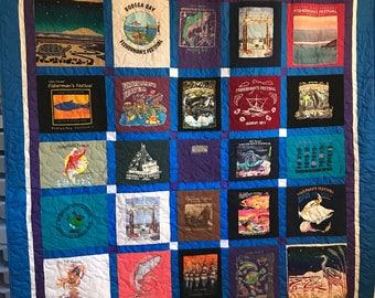 Tshirt Quilt Custom Made from your shirts (deposit) FREE SHIPPING