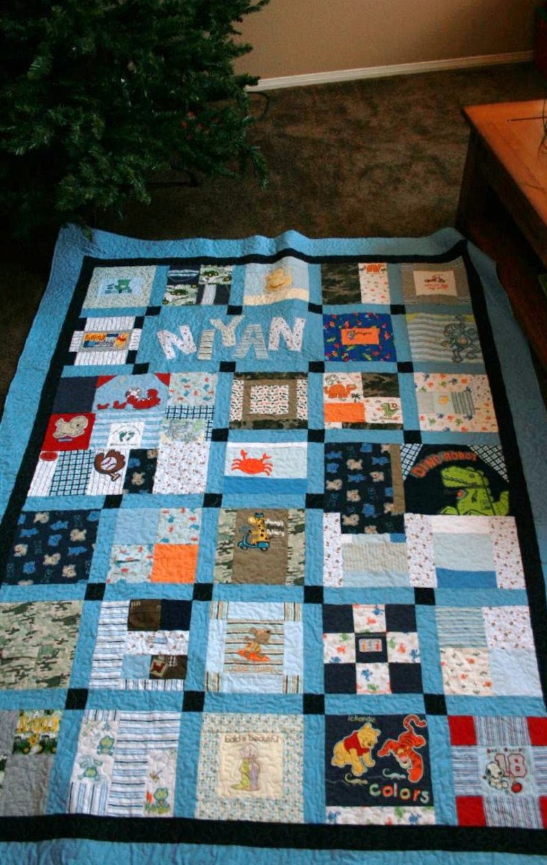 Memory Quilt made from baby clothes Deposit image 1