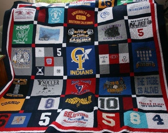 Baseball Jersey Tshirt Quilt Custom Made Memory Quilt - deposit