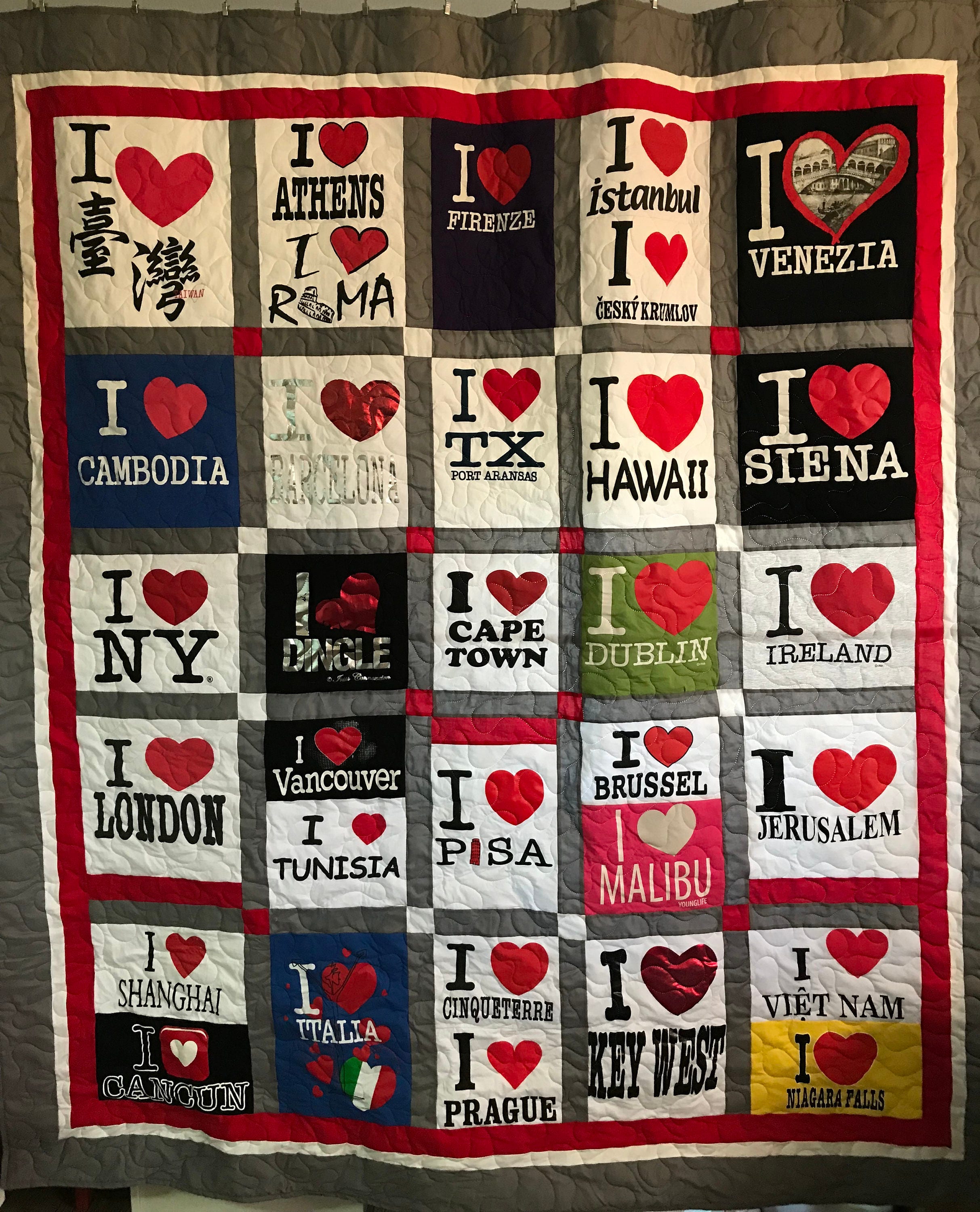 Tshirt Quilt Custom Made From Your Shirts deposit FREE SHIPPING Etsy Canada