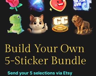 TikTok Gift 3D Stickers, Pick 5 Custom PNG Bundle, Digital Assets, Transparent