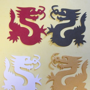 Lunar New Year, Dragons, 6 pieces, Die Cut Paper, 2&quot; Tall,  Japanese, Chinese , Junk Journal Accent  3 sets of 2025 numbers included