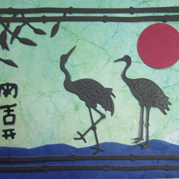 5 pair of Japanese/Chinese/American Cranes/ Herons/ Egret Die Cut Paper  Birds