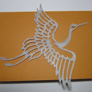 Asian, Japanese, Chinese Cranes/Herons/Bird. Large 4 1/2 Wing Span, 4 Die Cut Pieces. image 3