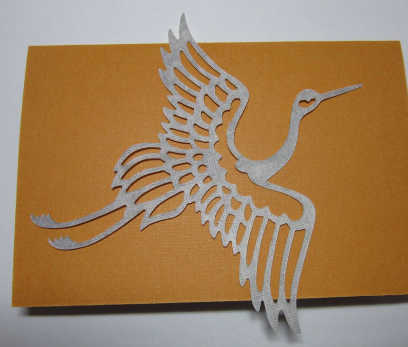 Asian, Japanese, Chinese Cranes/Herons/Bird. Large 4 1/2 Wing Span, 4 Die Cut Pieces. image 3