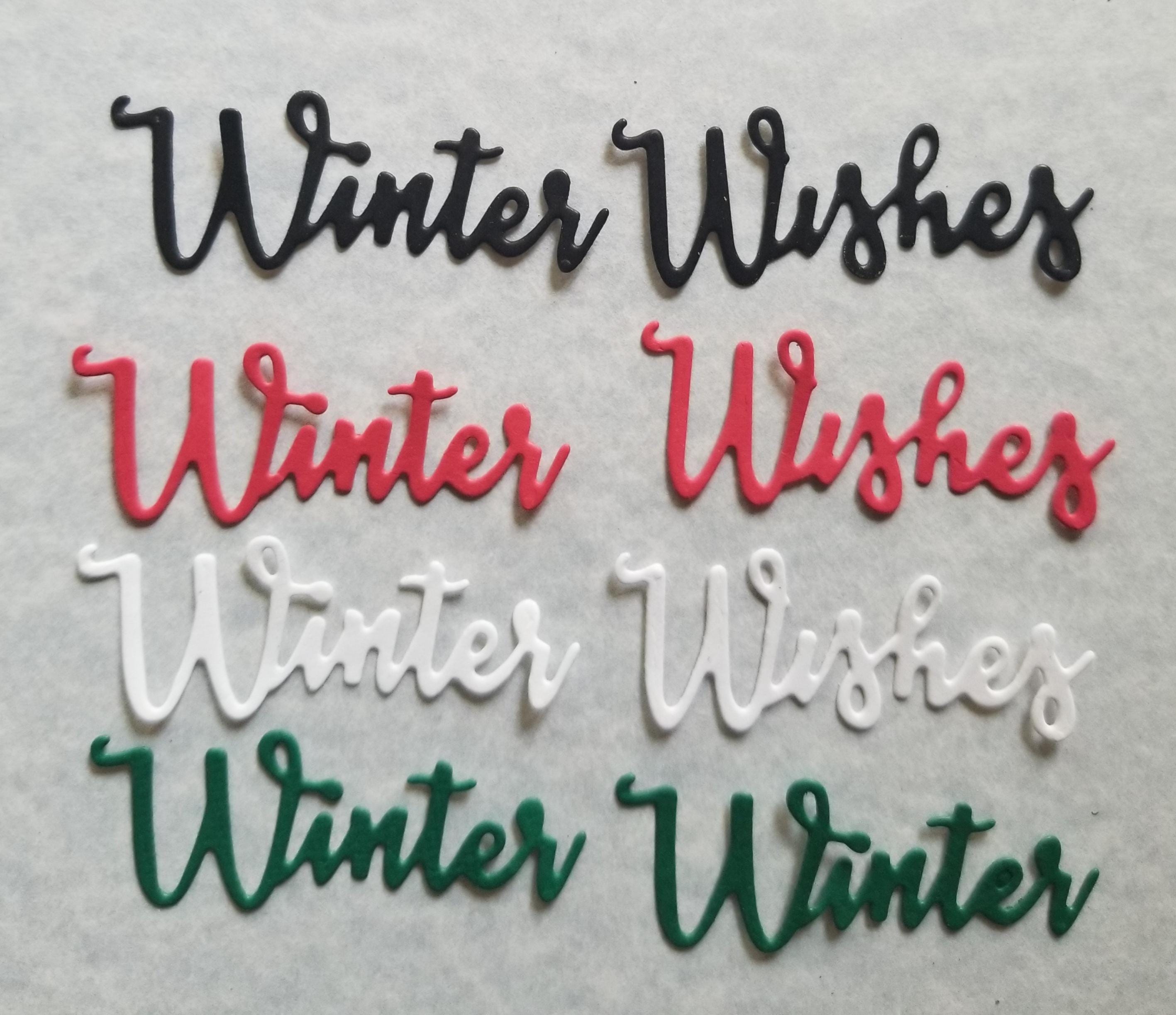 Winterin Cursive Winter Wishes Cursive Words, 8 Die Cut Paper Embellishments for Winter ...