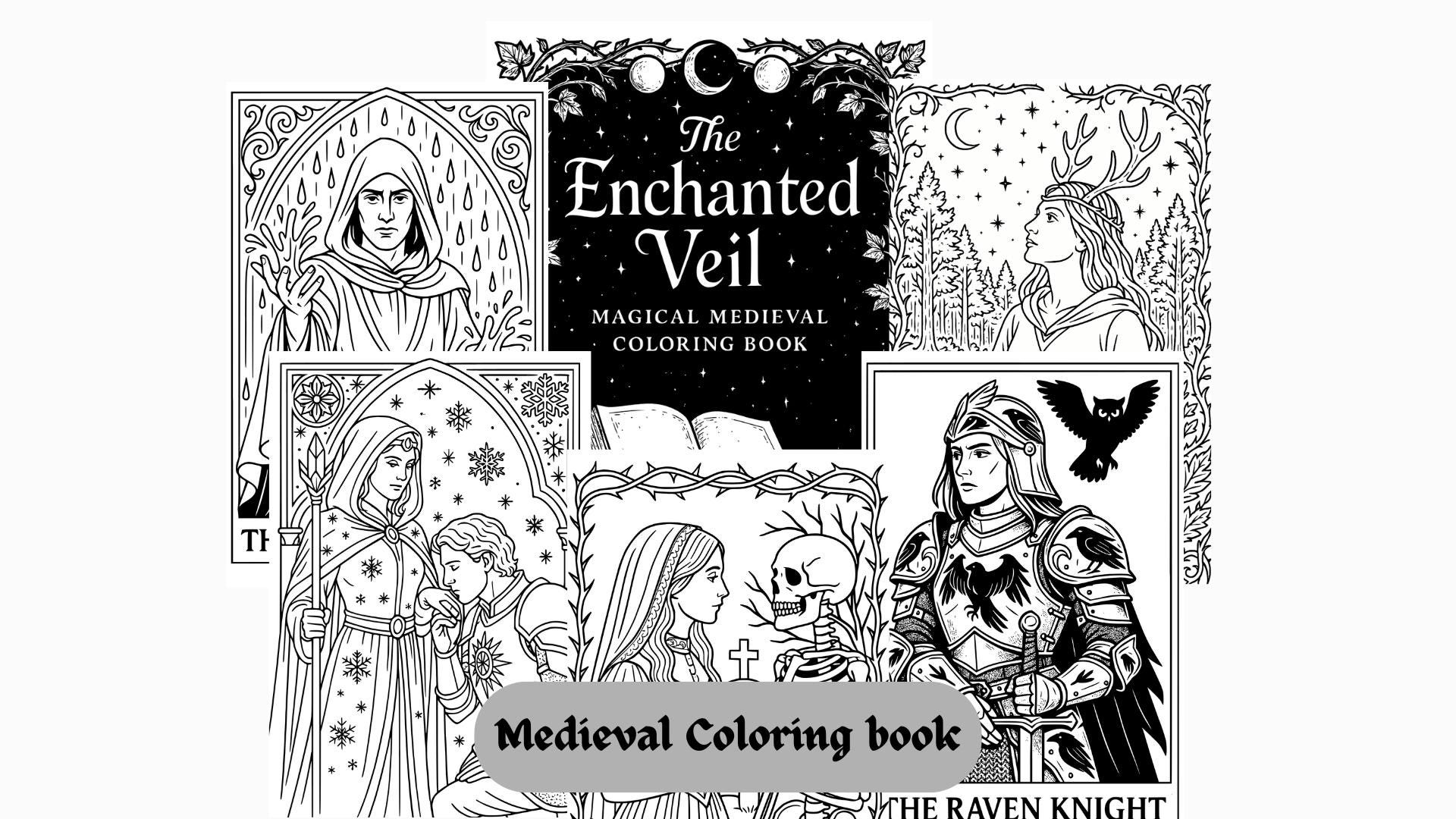 Medieval & Gothic Fantasy Coloring Print Guide PDF | 8.5x11 Instructions for Printable, Procreate & GoodNotes