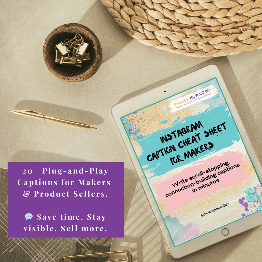 Instagram Caption Template Cheat Sheet for Makers & Small Biz Owners