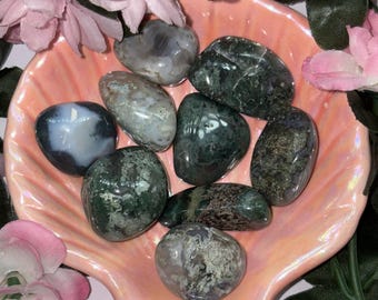 Moss Agate Tumble "Natures Reflection"