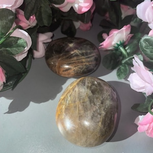 Black Moonstone Palm Stones