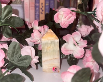 Pistachio Calcite Tower Piece 8 "The Stone of Nurturing Love"