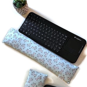 Zebra Flannel Keyboard and Mouse Wrist Rest Set: Flaxseed Filling, Mothers Day Gift, Christmas Gift