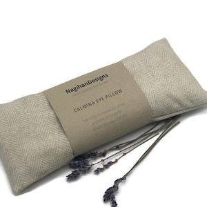 Herringbone Flannel Eye Pillow: Cream Flaxseed & Lavender Scented