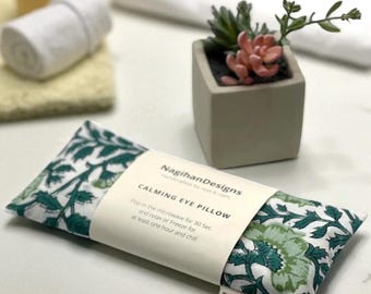 Block Print Indian Fabric Handmade Lavender Eye Pillow: Aromatherapy Yoga Mask, Stress Relief