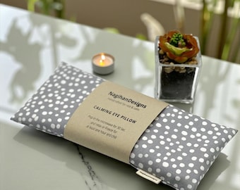 Yoga Eye Pillow for Deep Meditation, Washable 100% Cotton Cover: Hot + Cold Aromatherapy Headache, Dry Eyes, Meditation, Birthday gift