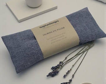 Herringbone Indigo Lavender Aromatherapy Eye Pillow: Calming Gift