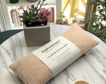 Lavender Aromatherapy Eye Pillow: Weighted Cotton, Microwavable, Washable Cover, Lavender Eucalyptus or Unscented Eye Pillow, Deep Sleep