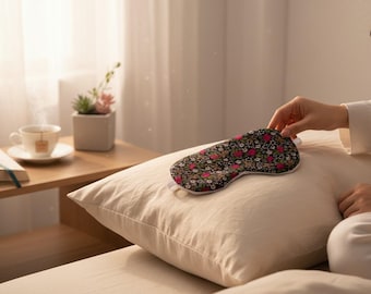4 Layer Handmade Cotton Sleep Mask: Soft Minky Lining, Travel Friendly