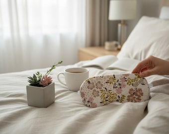 4 Layer Handmade Cotton Sleep Mask: Soft Minky Lining, Travel Friendly