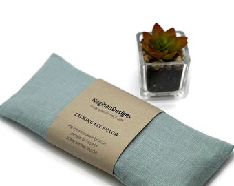 Linen Lavender- Eucalyptus- or Unscented Flax Seed Relaxation Yoga Eye Pillow, Aromatherapy Mindfulness Eye Mask, Removable Washable Cover