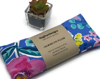 9" Weighted Flax Seed Eye Pillow + Removable 100% Cotton Cover: Hot + Cold Aromatherapy Headache Pregnancy Migraine Sinus Pressure Relief