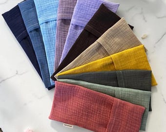 Soft Double Gauze Cotton Eye Pillow: Lavender Aromatherapy, Weighted, Microwavable Sleep Comfort, Gender Natural Gift
