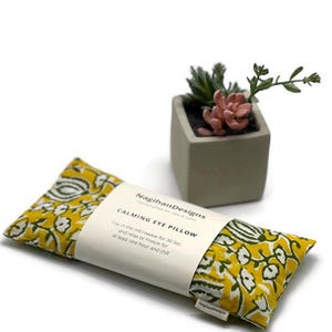 Bachelorette Party Gift for Wellness and Self Care + Flax Seed Eye Pillow + Removable 100% Cotton Cover: Hot + Cold Aromatherapy Compress