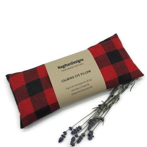 Buffalo Plaid Flannel Lavender Flaxseed Eye Pillows, Washable Removable Cover, Christmas Gift, Self Care for Everyone, Yoga Gift