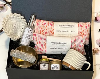 Hygge Gift Box with Eye Pillow and Neck Wrap, Mug Sending Love Gift Box,Thinking of You,Get Well Sympathy Care Package, Christmas Gift