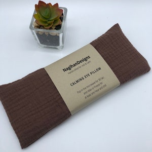 Brown Color Lavender or Unscented Eye Pillow, Washable Cover Eye Pillow, Headache and Stress Relief Eye Pillow, Restorative Yoga Eye Pillow image 1