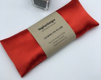 Bridesmaid Proposal Gift,  Red Satin Weighted Lavender Flaxseed Eye Pillow, New Mom Gift, Mindfulness and Relaxation Gift, Self Care Gift