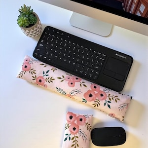 Washable Cover Flaxseed & Lavender Keyboard and Mouse Wrist Rest: Ergonomic Home Office Support