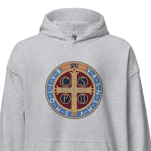 Saint Benedict Medal Sweatshirt – Catholic Protection Hoodie, Christian Faith Apparel