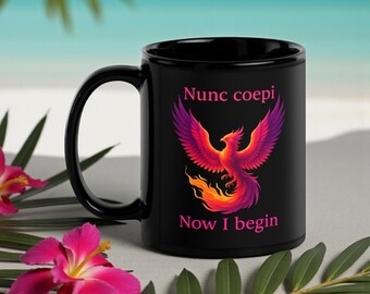 Nunc Coepi Mug – Catholic Christian Coffee Cup in Black