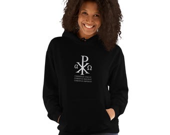 Chi Rho Hoodie – Alpha Omega Christogram Unisex Christian Sweatshirt