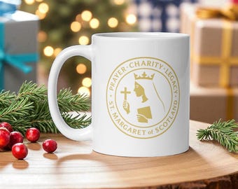 Queen St. Margaret of Scotland Mug – Saint Series Emblem Honoring Her Prayer, Charity & Legacy